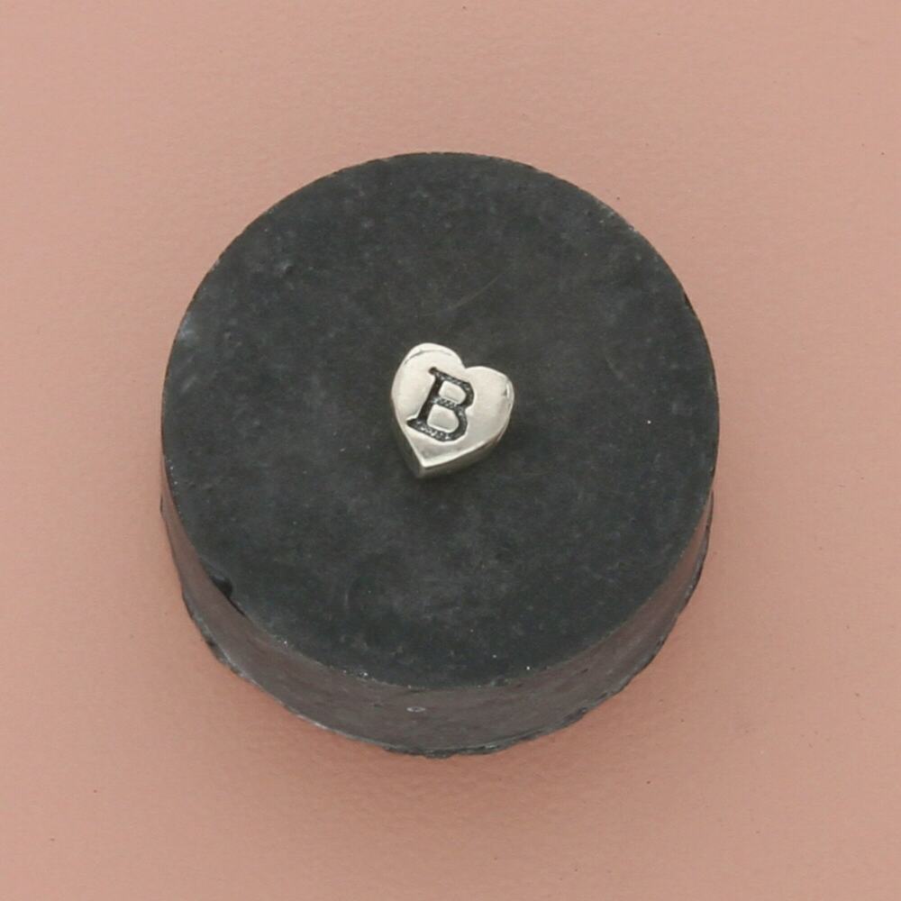 Silver Heart Initial 'B' Charm